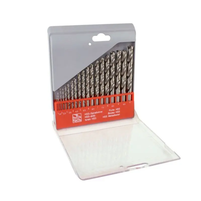 Coffret éventail plastique 19 forets métaux HSS taillés meulés Ø1 à 10mm - Riss Prix Choc
