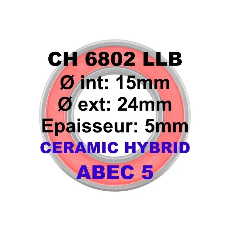 Acheter En Ligne Roulement 6802 LLB Céramique hybride 15x24x5